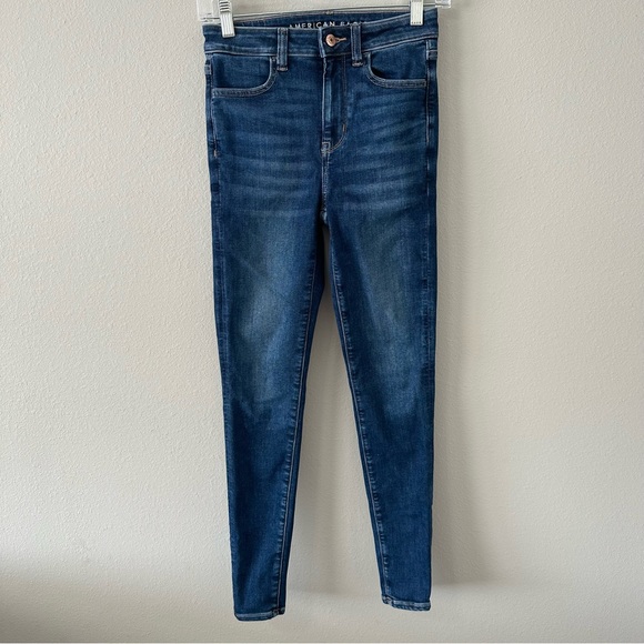 American Eagle Skinny Super Hi-Rise Jeggings Next Level Stretch Size 0 Regular - Picture 6 of 13